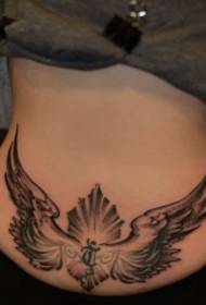 жіночі стегна крила санскритський татем татуювання візерунок