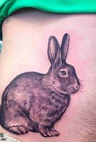 waist rabbit tattoo pattern