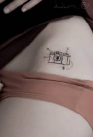 Sexy waist mini camera tattoo pattern