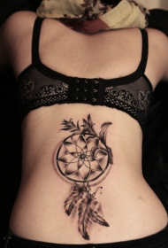 cintura de beleza fermoso patrón de tatuaje de Dreamcatcher con estilo