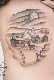 modeli i tatuazhit të belit nga ana e vajzës modeli i tatuazhit të peizazhit të gjurmës