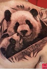 肩國寶熊貓紋身作品