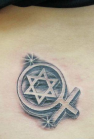 wunderschön beliebte Taille sechszackigen Stern Tattoo Bild