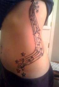 Musikalnatt tatovering jentens sideliste på svart tatovering bilde