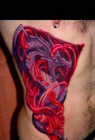 modeli i tatuazhit me drago gjaku me ngjyrën e belit