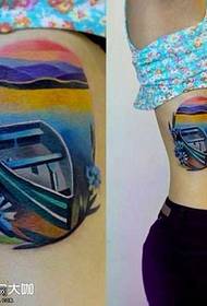 waist boat tattoo pattern