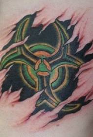 Cintura lateral dels nois pintat gradient símbol creatiu de tatuatge trencat