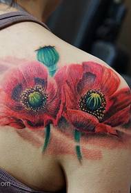 Ang Shanghai nga Tattoo Ipakita ang Hulagway sa needle Tattoo Nagtrabaho: Shoulder Flower Tattoo