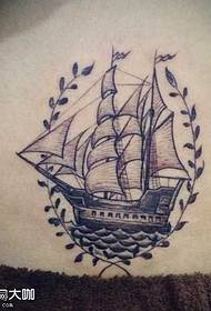 waist boat tattoo pattern