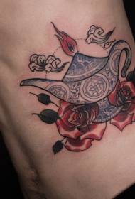 waist to achieve the desire of Aladdin Magic lamp tattoo pattern