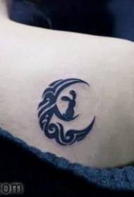 Modello di tatuaggio di bellezza spalla totem luna coniglio