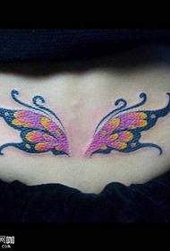 patrón de tatuaje de mariposa de cintura