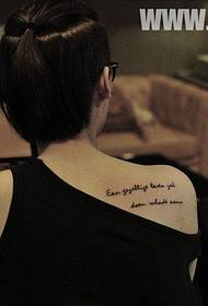 Shoulder double row English word tattoo pattern