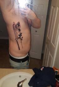 Zam, roz, tatoo, gason, bò, ren, nwa, zam, leve, tatoo