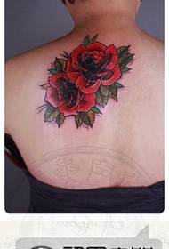 Female shoulders popular pop-up rose tattoo pattern