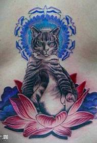 juosmens lotosas Katės tatuiruotės modelis