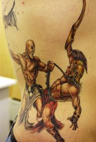 waist Greek warrior tattoo pattern