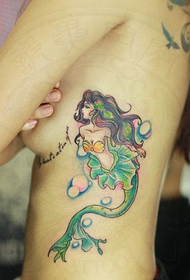 taille latérale sexy beau motif de tatouage de petite sirène