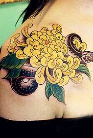 Fuʻa gata gata chrysanthemum tattoo pattern