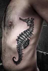 europski i američki delikatni uzorak tetovaža hipokampusa sa bočnim strukom