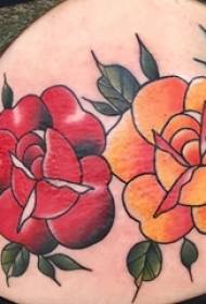 vita letteraria della ragazza del tatuaggio del fiore sopra l'immagine del tatuaggio del fiore di arte
