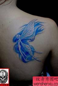Patrón de tatuaxe de ás de elfo de beleza cor ombreiro