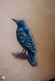 patrón de tatuaje de paloma azul de cintura