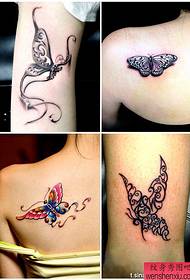 Tattoo inoratidza mufananidzo wakakurudzira boka revakadzi repafudzi butterfly tattoo maitiro
