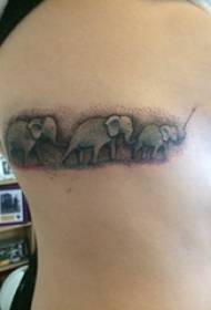 kiuno cha upande wa tattoo kielelezo cha kike kiuno juu ya picha nyeusi ya tembo