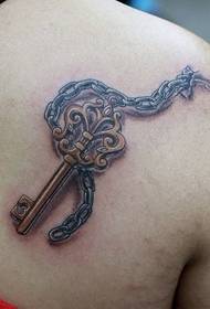 Žena Tattoo Pattern: Uzorak za tetovaže s ključem na ramenu