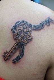 ქალის ტატუტის ნიმუში: Shoulder Key Chain Tattoo Model