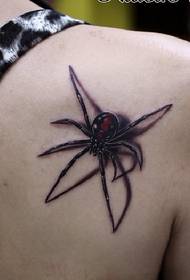 Motivo tatuaggio donna: modello tatuaggio ragno spalla colore