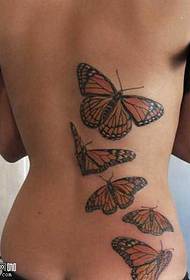 patrón de tatuaje de mariposa de cintura