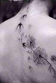 Dente di leone spalla ingoiare modello tatuaggio