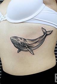 dziewczyna flankowa wieloryb wzór linii Europejskiej i amerykańskiej tatuażu