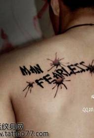 Modello del tatuaggio popolare: modello di tatuaggio alfabeto inglese spalla