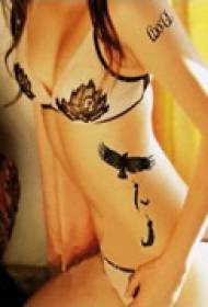 Beautiful fresh waist tattoo