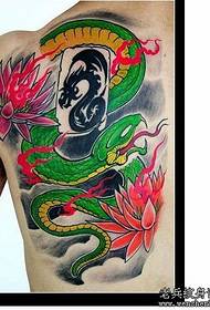 Snake Tattoo Pattern: Kāleka ʻāpana Snake Lotus Tattoo Pattern