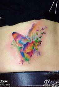 gyönyörűen festett pillangó tetoválás minta