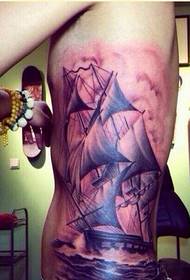 immagine del modello del tatuaggio della vela di bella personalità della vita laterale maschio di modo