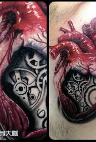 midja maskin hjärta tatuering mönster