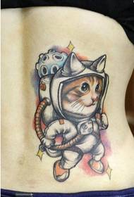 immagine del modello del tatuaggio del gatto dello spazio di colore di bello stile della vita