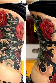 divat szépség oldalán derék gyönyörű rózsa mechanikus tetoválás kép kép 70390 - személyre szabott derék divat szép pisztoly tetoválás mintás kép