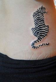 waist cute striped tiger tattoo