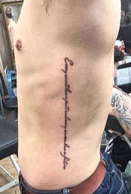 picha ndogo ya tattoo mpya ya Kiingereza ya kiuno cha upande wa wanaume