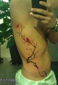 Derék trend népszerű totem fa madár tetoválás minta