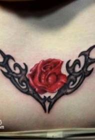 modello di tatuaggio rosa incarnazione malefica e positiva