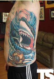 moda osobista talia kolor wzór rekina tatuaż obraz wzór