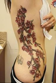 性感女性腰部时尚好看的梅花刺青图片图片