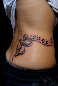 dívka pas populární klasické černé a bílé tetování Anchor